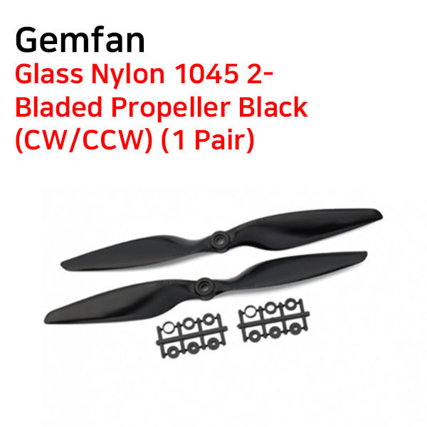 [Gemfan] Glass Nylon 1045 2 (10x4.5) Bladed Propeller Black (CW/CCW) (1 Pair) 프로펠러 APC 프로펠라 프롭